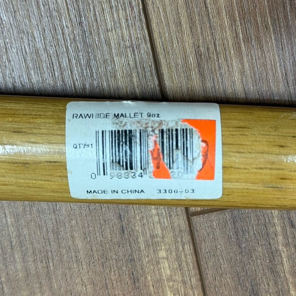 Garland No. 3 Rawhide Mallet Hammer 1-3/4" x 3-3/8" x 9 oz USA Leather Stamping - Picture 6 of 6